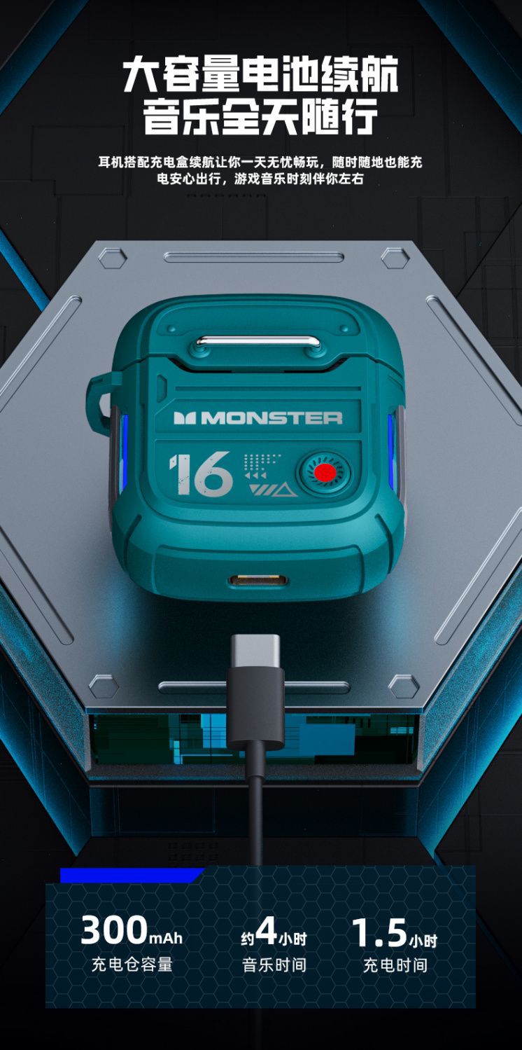 Auriculares Gaming Bluetooth Con Reducción de Ruido y Diseño Mécanico Monster XKT16